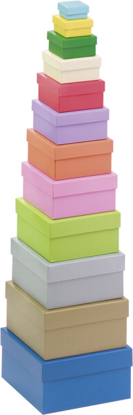 folia Geschenkboxen "Eckig", 12 Stück Größen Farben sortiert