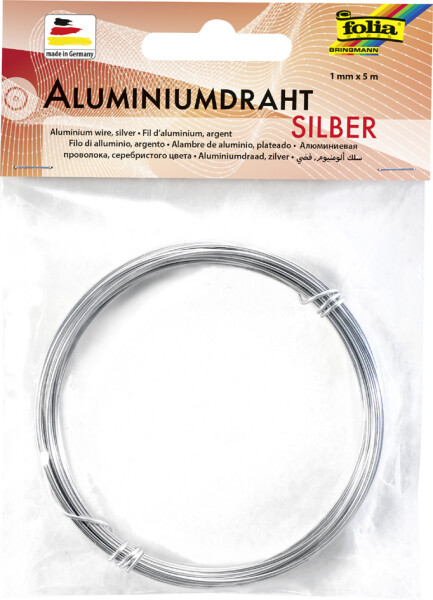 folia Aluminium-Basteldraht, 1 mm x 5 m, silber