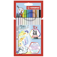 STABILO Pinselstift Pen 68 brush, 12er Kartonetui