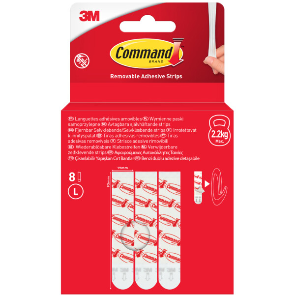 3M Command Nachf&uuml;llpackung Strips, Gr&ouml;&szlig;e: L, wei&szlig;