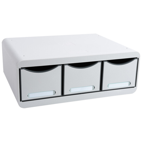 EXACOMPTA Schubladenbox TOOLBOX MAXI, 3 Sch&uuml;be, lichtgrau
