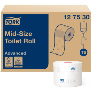 TORK Midirollen-Toilettenpapier, 2-lagig, weiß, 100 m