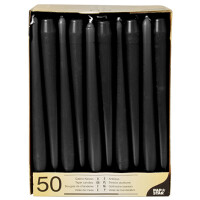 PAPSTAR Leuchterkerzen, 22 mm, schwarz, 50er Pack