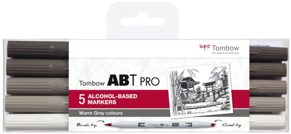 Tombow Marker ABT PRO, 5er Set Warm Gray Colors