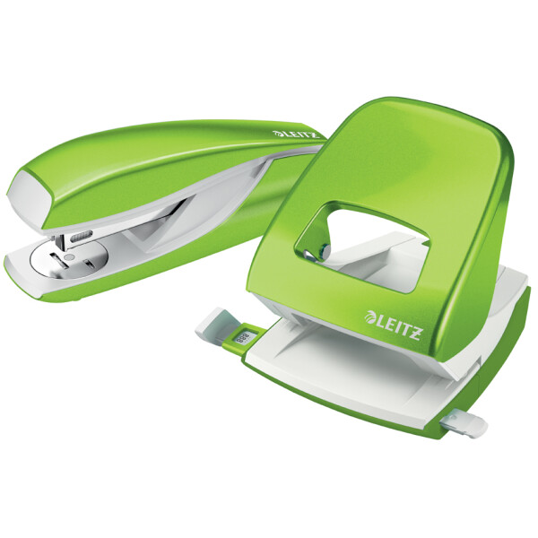 LEITZ Heftgerät- & Locher-Set Nexxt WOW, gelb-metallic