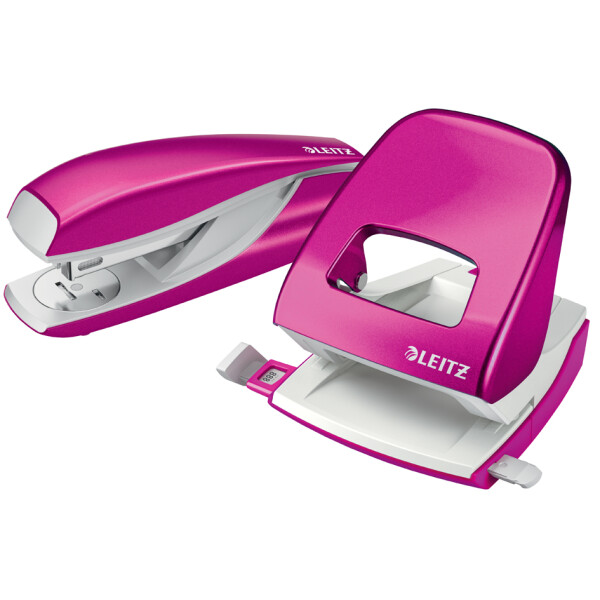 LEITZ Heftgerät- & Locher-Set Nexxt WOW, gelb-metallic