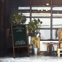 Bi-Office Kundenstopper, mit Kreideoberfläche, rotbraun