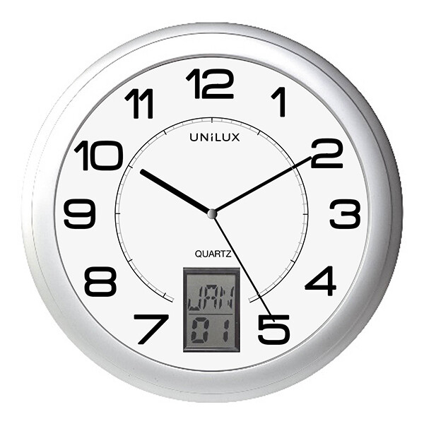 UNiLUX Wanduhr Quarzuhr "INSTINCT", Durchm.: 305mm, silber