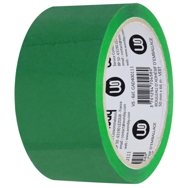 Wonday Verpackungsklebeband, aus PP, 50 mm x 66 m, gr&uuml;n