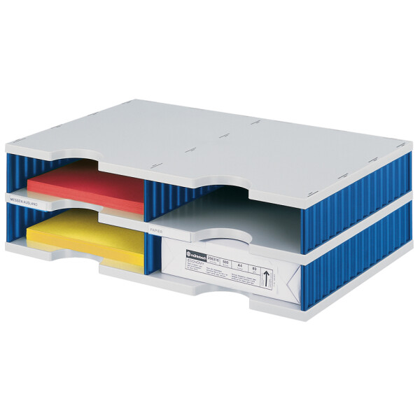 styro Grundeinheit styrodoc duo, 4 Fächer, schwarz grau