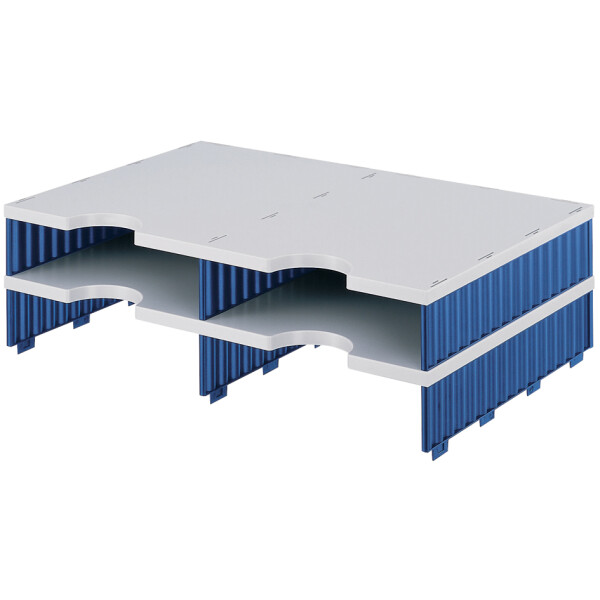 styro Aufbaueinheit styrodoc duo, 4 Fächer, schwarz grau