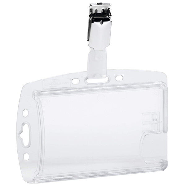 DURABLE Namensschild DOPPELBOX mit Clip, transparent