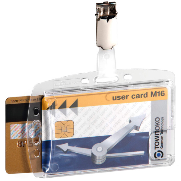 DURABLE Namensschild DOPPELBOX mit Clip, transparent