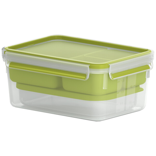 emsa XL Lunchbox CLIP & GO, 2,3 Liter, transparent grün