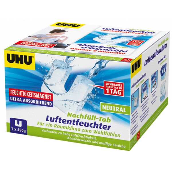 UHU Nachf&uuml;lltab NEUTRAL f&uuml;r Feuchtigkeits-Magnet, 2 x 450 g