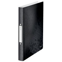 LEITZ Ringbuch WOW, DIN A4, PP, schwarz, 2 Ringe