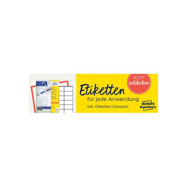 AVERY Zweckform Universal-Etiketten, 63,5 x 38,1 mm, wei&szlig;