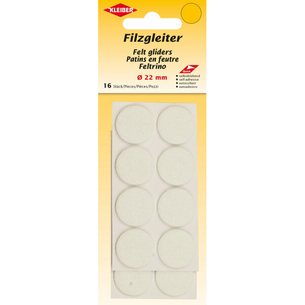 KLEIBER Filzgleiter, Durchmesser: 28 mm, weiß