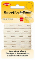 KLEIBER Knopflochband, 12 mm x 3 m, weiß