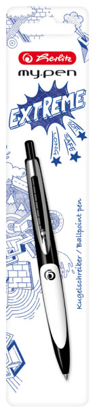 herlitz Druckkugelschreiber my.pen, schwarz weiß