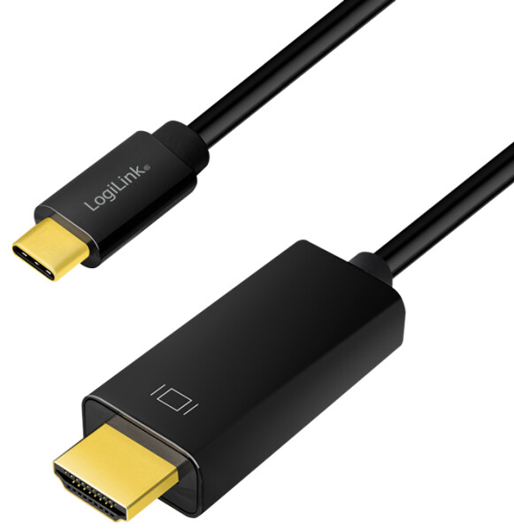 LogiLink USB-C - HDMI Anschlusskabel, 1,8 m, schwarz