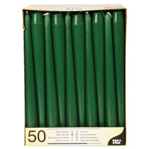 PAPSTAR Leuchterkerzen, 22 mm, dunkelgrün, 50er Pack