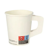 STARPAK Papp-Trinkbecher mit Henkel, 0,2 l, weiß