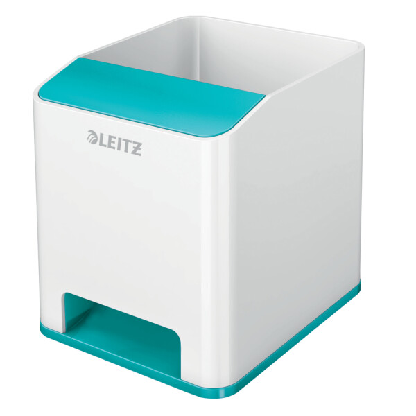 LEITZ Sound Stiftek&ouml;cher WOW Duo Colour, 2 F&auml;cher, eisblau