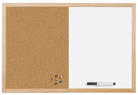Bi-Office Kombi-Tafel mit Holzrahmen, (B)600 x (H)400 mm