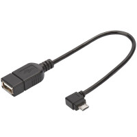 DIGITUS USB 2.0 Adapterkabel, Micro USB-B - USB-A, 0,15 m