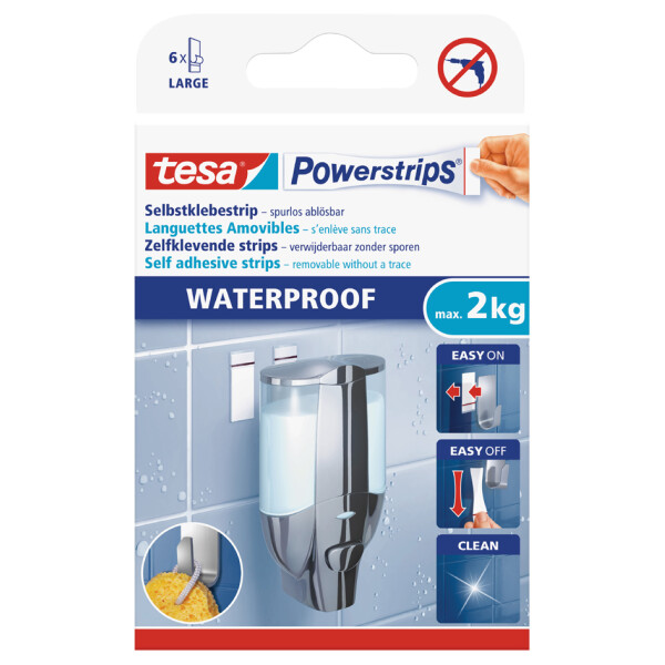 tesa Powerstrips Klebepads SMALL WATERPROOF, weiß