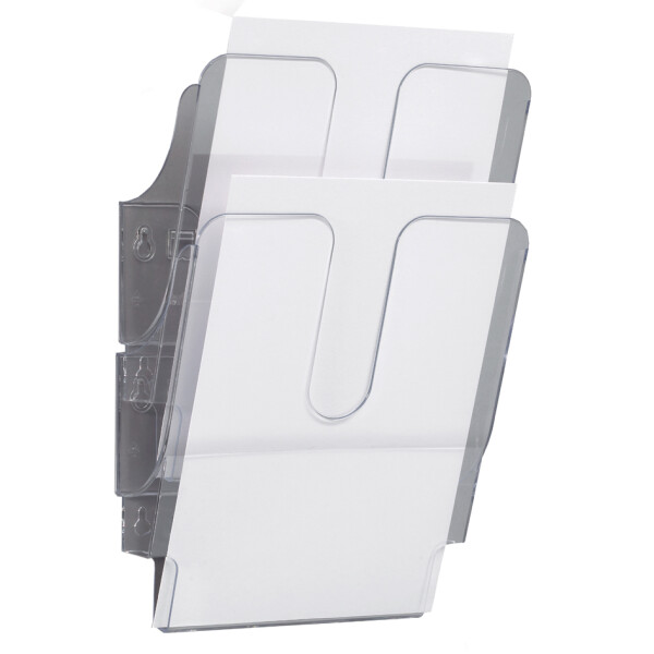 DURABLE Wand-Prospekthalter "FLEXIPLUS 2", A4, 2 Fächer