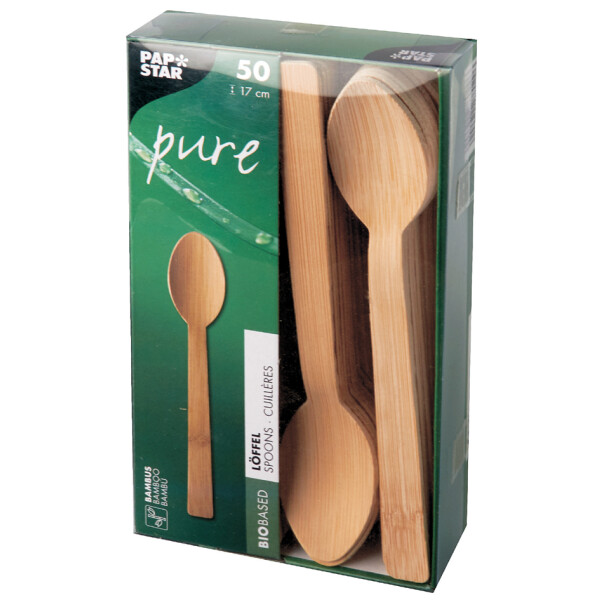 PAPSTAR Bambus-L&ouml;ffel "pure", L&auml;nge: 170 mm, 50er