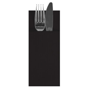 PAPSTAR Servietten-Tasche, 1 8-Falz, schwarz, 480er
