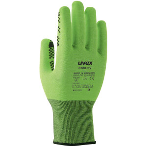 uvex Schnittschutz-Handschuh C500 dry, Gr.06, lime anthrazit