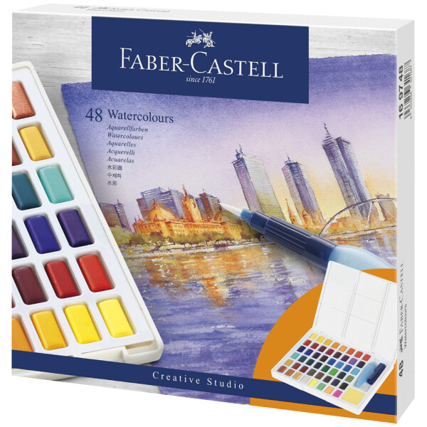 FABER-CASTELL Aquarellfarbe in Näpfchen, 36er Etui