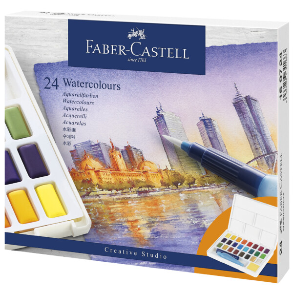 FABER-CASTELL Aquarellfarbe in Näpfchen, 36er Etui