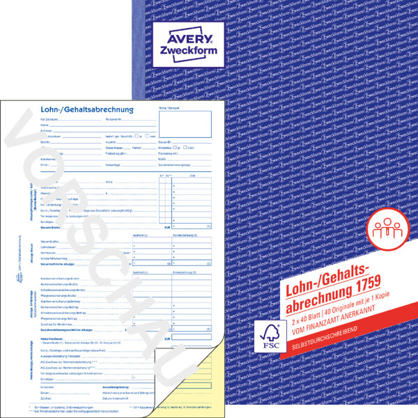 AVERY Zweckform Formularbuch "Urlaubs- Abwesenheitsmeldung"