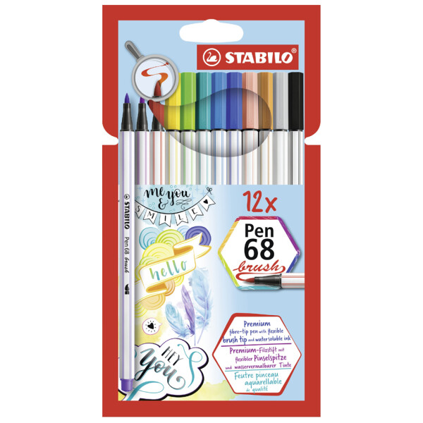 STABILO Pinselstift Pen 68 brush, 24er Kartonetui