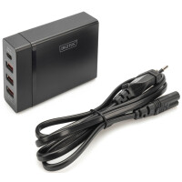 DIGITUS Universal USB Lade-Adapter, 4-Port, schwarz