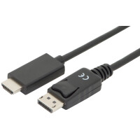 DIGITUS DisplayPort 1.2 Adapterkabel, DP - HDMI-A, 1,0 m