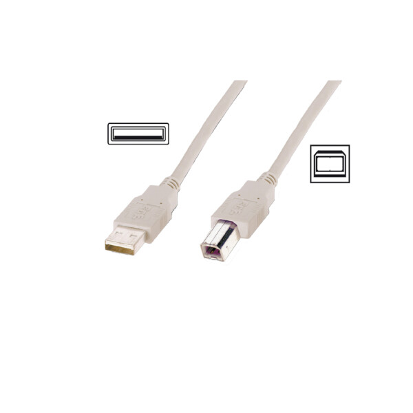 DIGITUS USB 2.0 Anschlusskabel, USB-A - USB-B Stecker, 5,0 m