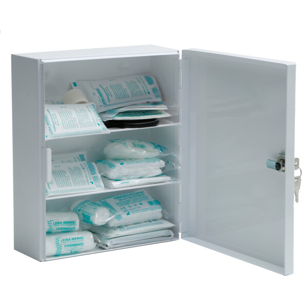 LEINA Verbandschrank B, Inhalt DIN 13169, wei&szlig;