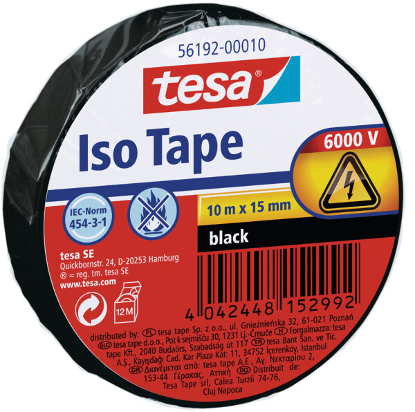 tesa Isolierband ISO TAPE, 19 mm x 20 m, weiß