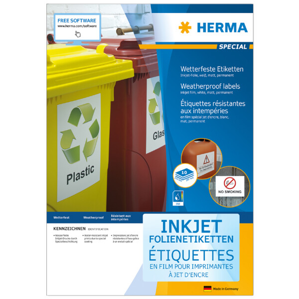 HERMA Wetterfeste Inkjet Folien-Etiketten, 105 x 148 mm