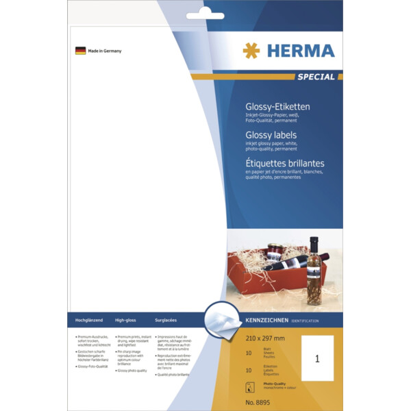 HERMA Flaschen-Etiketten SPECIAL, 90 x 120 mm, wei&szlig;