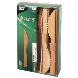 PAPSTAR Bambus-Messer "pure", Länge: 170 mm, 50er