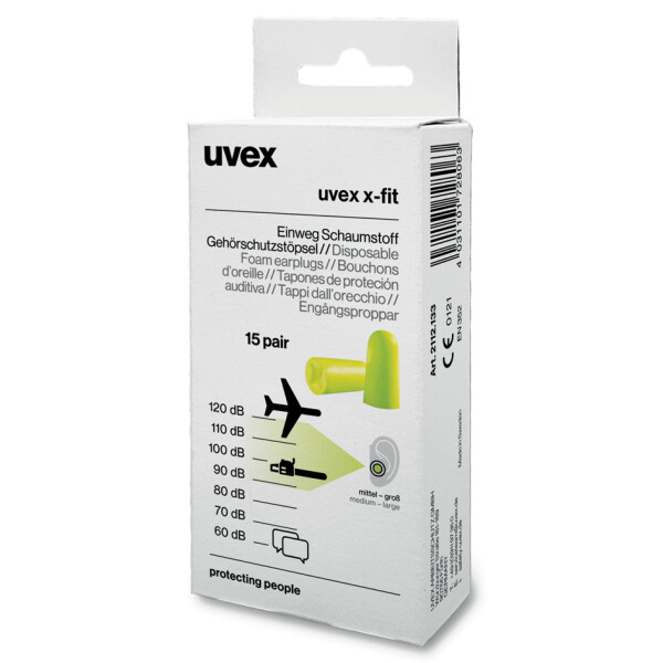 uvex Einweg-Gehörschutzstöpsel x-fit Karton, lime