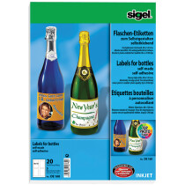 sigel Inkjet Flaschen-Etiketten, 80 x 120 mm, 85 g qm