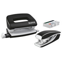LEITZ Heftgerät- & Locher-Set Mini Nexxt WOW, gelb